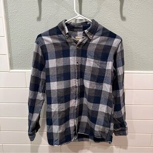 Hobbs Creek | Mens cotton blue gray plaid flannel size small